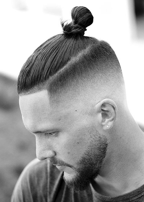 Man Bun Skin Fade