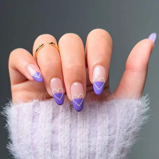 Purple Short Coffin Nails