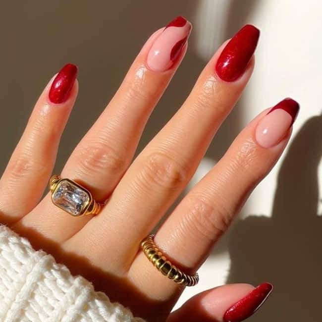 Red Short Coffin Nails