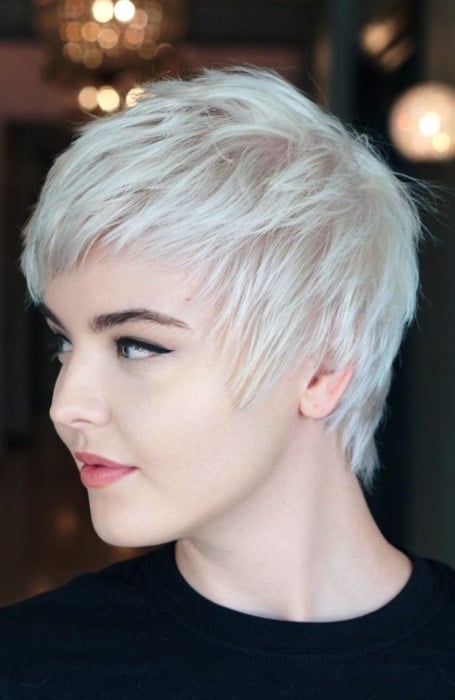 Short Icy Blonde Pixie