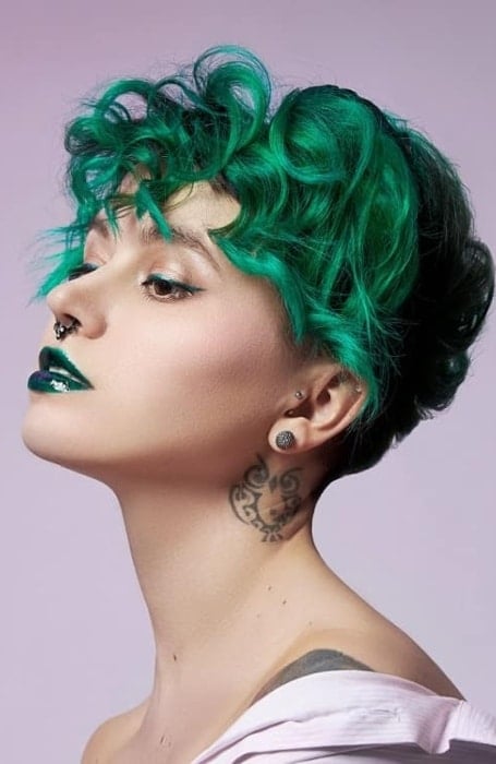 Short Pixie Green Hair