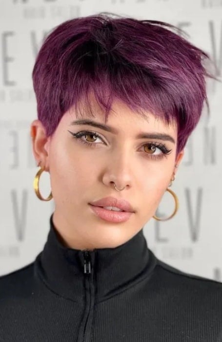 Short Pixie Purple Hair