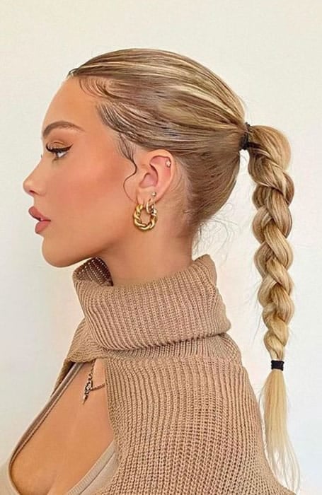 Sleek Braided Ponytail hairstyles for women