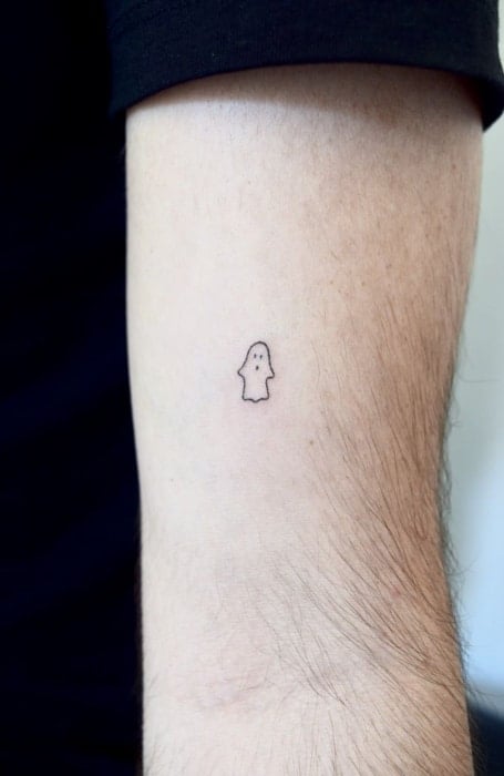 Little ghost friend done by Tyler Nguyen out of My Little Needle Tattoos  Plymouth MI  rtattoos