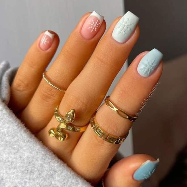 Winter Short Coffin Nails