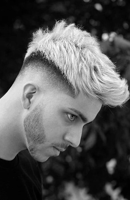 Burst Fade Low Spiky Top Faux Hawk Silver