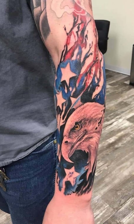 Got to do an American flag forearm piece today Thanks for looking and  liking Evil Iron Anchor Tattoo Parlour instagood americanflag   Instagram