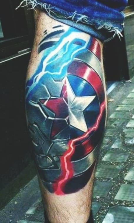 American Flag Calf Tattoos