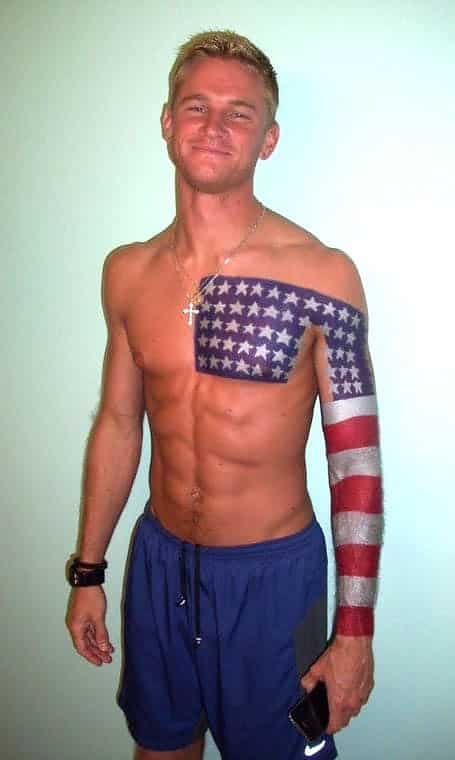 American Flag Chest Tattoo 1