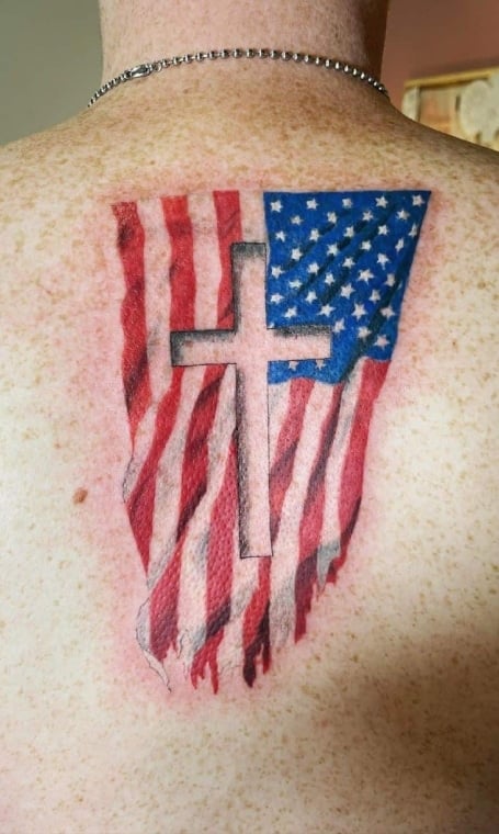 American Flag Cross Tattoo (1)