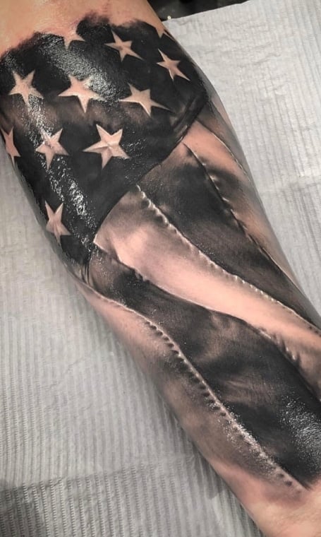 American Flag Forearm Tattoo (1)