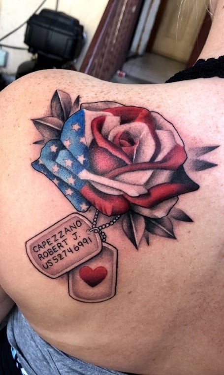 American Flag Rose Tattoo (1)