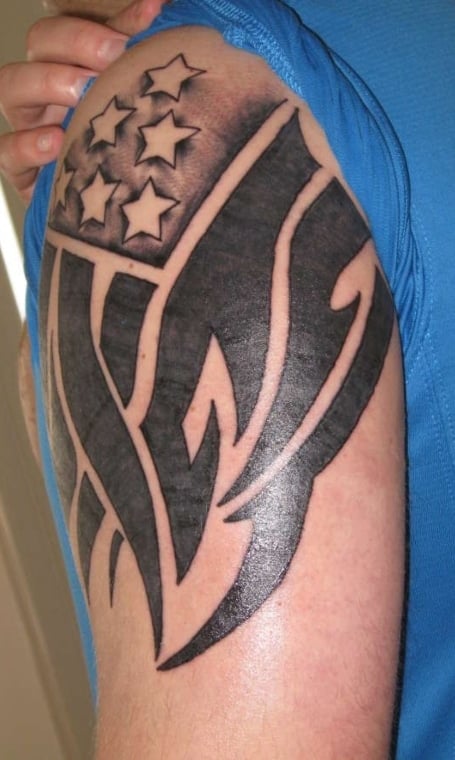 American Flag Tribal Tattoo