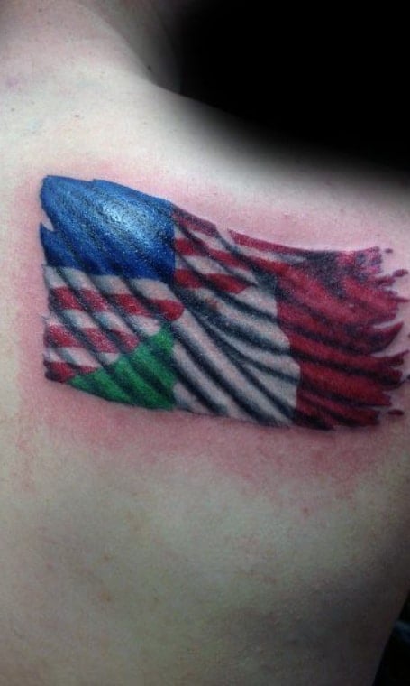 American Italian Flag Tattoo (1)