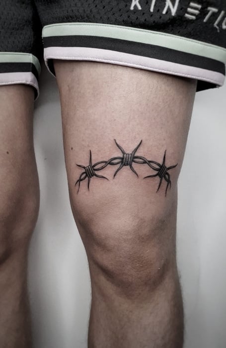 Barbed Wire Knee Tattoo 