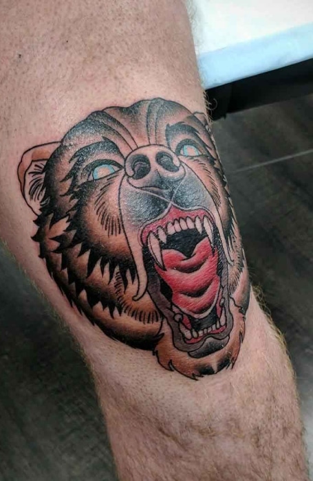 Bear Knee Tattoo