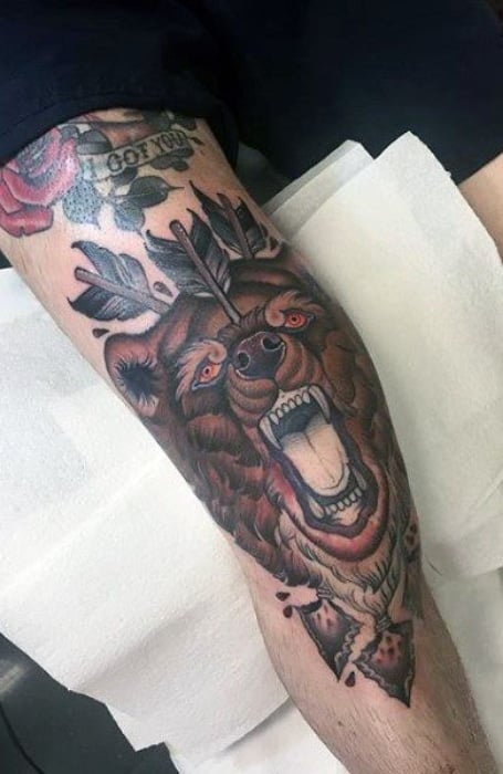 Bear Knee Tattoo