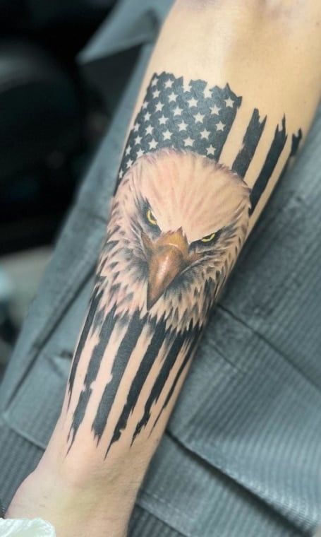 American Flag Sleeve Tattoo by KeelHauled Mike of Black An  Flickr