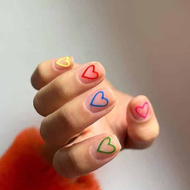 Bright Hearts Summer Nail Art