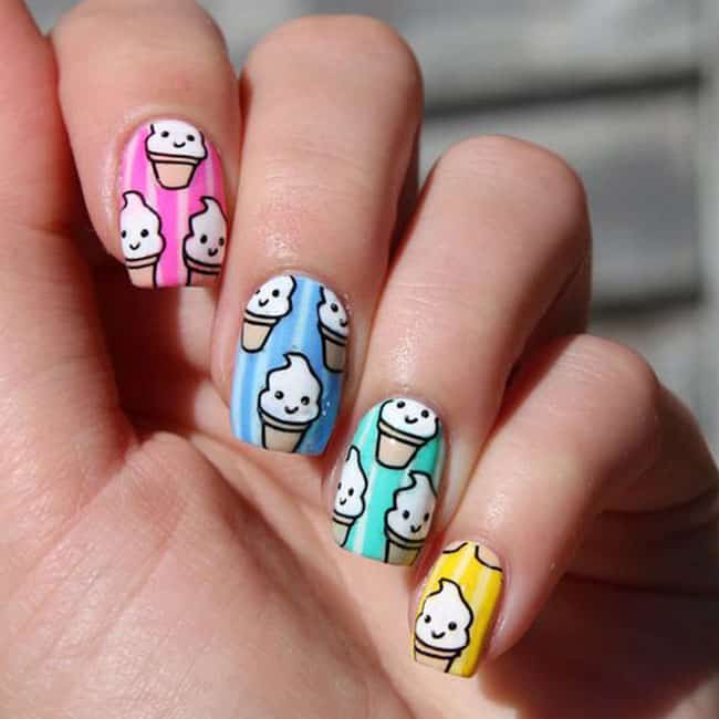 Bright Ice Cream Summer Nails