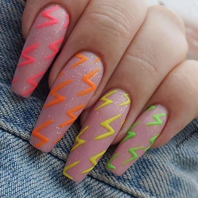 Bright Lightning Art Nails