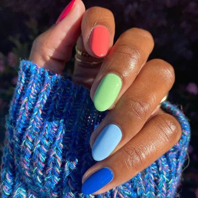 Bright Multicolor Summer Nails