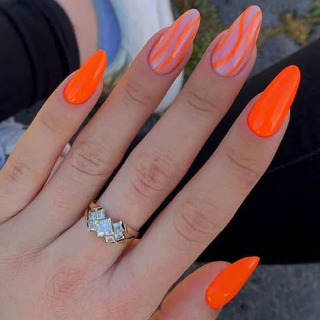 Bright Orange Summer Nails