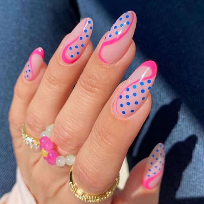 Bright Polka Dot Nail Art