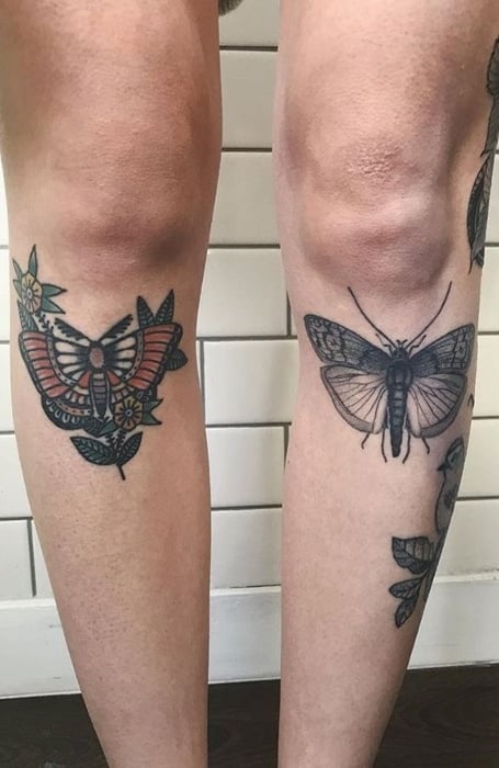 Butterfly Knee Tattoo 