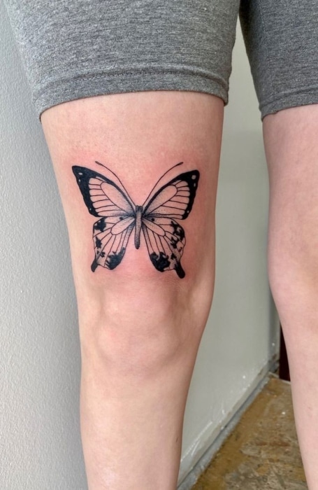 Butterfly Knee Tattoo