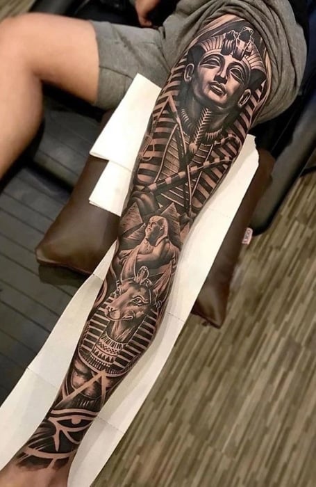 Egyptian Leg Tattoo