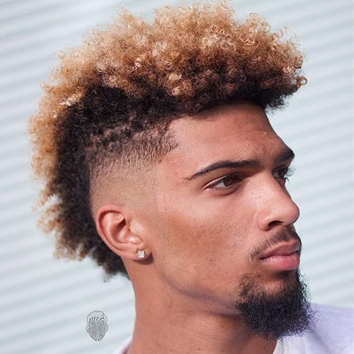 Frohawk With Bleached Haird And High Fade