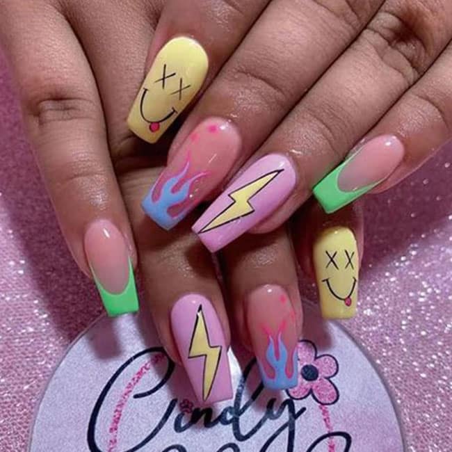 Fun Bright Summer Nails