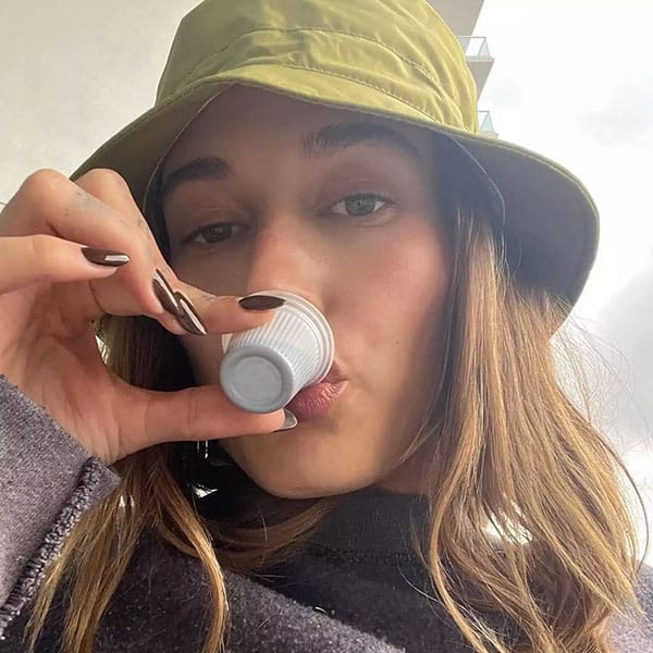 Hailey Bieber Dark Brown Nails