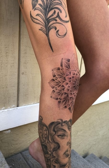 Knee Mandala Tattoo 
