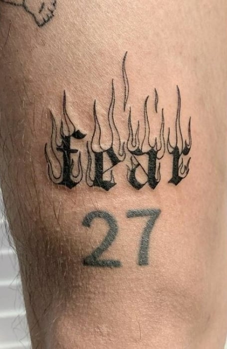 Knee Script Tattoo 