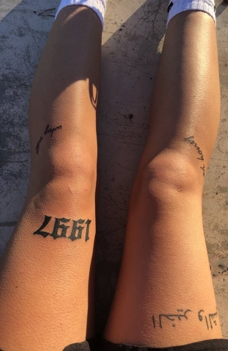 Knee Script Tattoo