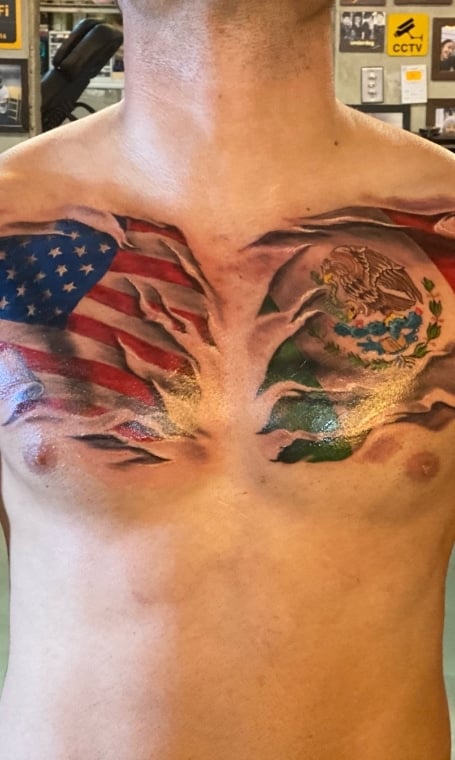 Mexican American Flag Tattoo (1)
