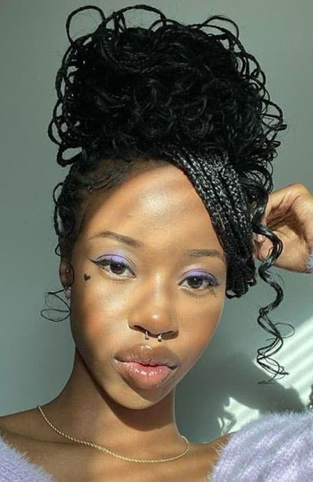 Micro Braids Updo 1