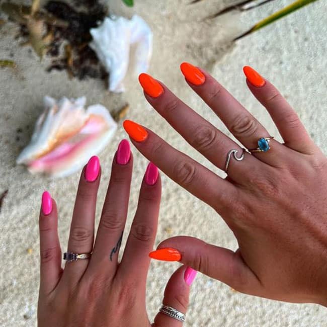 Neon Bright Summer Nails