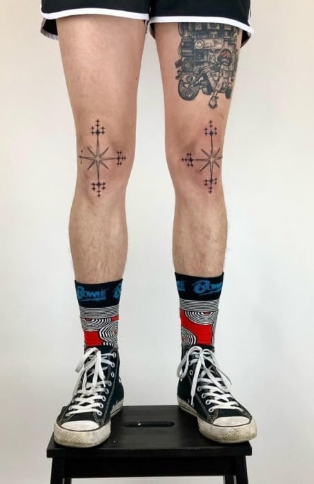 Stars On Knees Tattoo