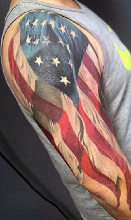 Tattered American Flag Tattoo