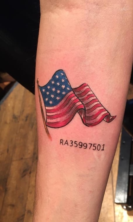 Small American Flag Tattoo