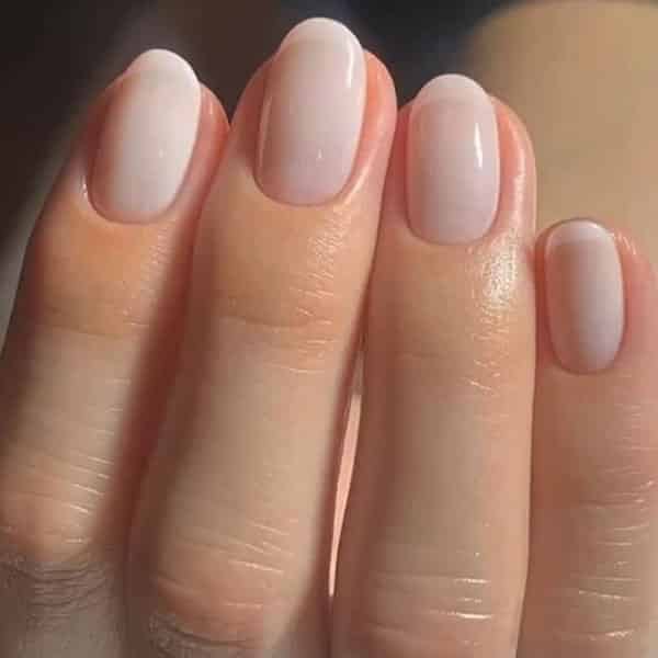 American Manicure On Round Nails