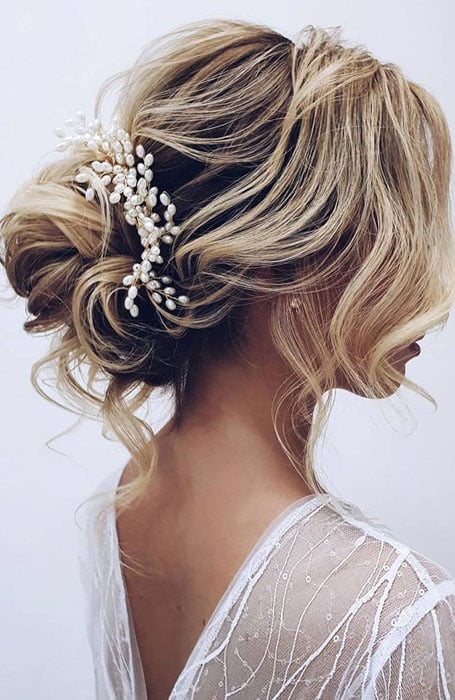 Chignon With Beaded Hair Jewellery 