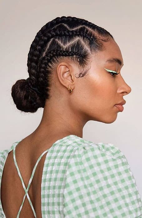 Chignon With Zigzag Dutch Braids