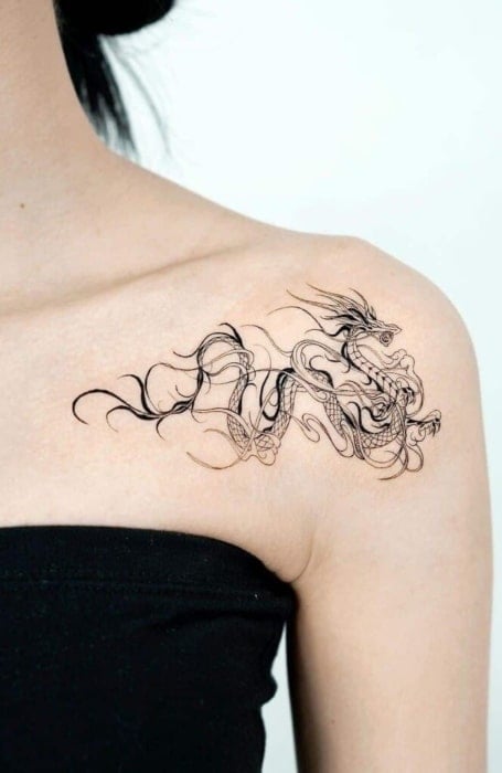 Japanese Style Small Chinese Dragon Tattoo - Tattoo Ideas and Designs |  Tattoos.ai