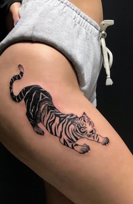 Tattoo uploaded by Karla  tiger chinese horoscope blackandgreytattoo  animal  Tattoodo