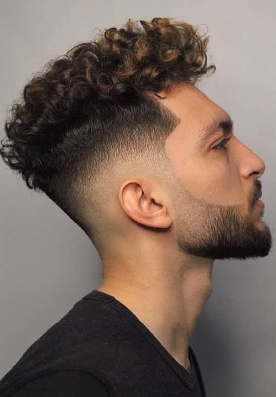 Curly Taper Mid Fade