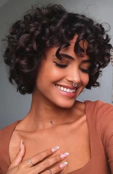 Ear Length Short Curly Bob HAircut